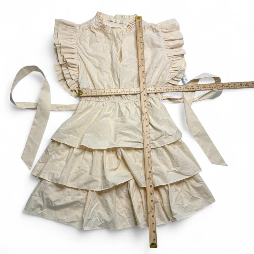 Marie Oliver Foxs Emery Cream Cottage Core Baby Doll Tie Back Dress Size M NWT - Picture 4 of 8